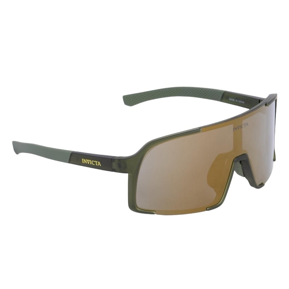 Invicta Shield Sunglasses Green Gold Polarized TR90 Unisex UV Shades IEW053